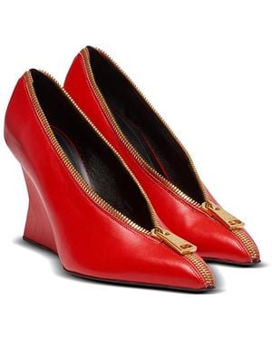 Balmain Zip Wedge Pumps - Red