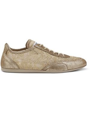 Jimmy Choo Sunny Metallic Leather Low Top Sneakers - Brown