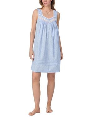 Eileen West Sleeveless Floral Short Chemise - Blue