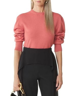 Lanvin Wool Sweater With Grosgrain Detail - Red