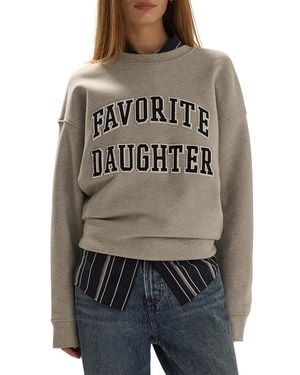 FAVORITE DAUGHTER The Embroidery Collegiate Sweatshirt - Gray