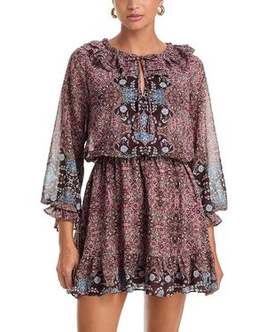 Aqua Ruffled Mini Dress - Purple