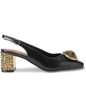 Kurt Geiger Chelsea Slingback Block Heel Pumps - Black