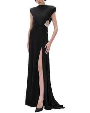 Rachel Gilbert Rico Side Cutout Gown - Black