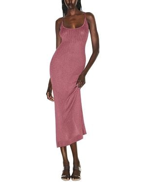 Skims Sheer Knit Midi Dress - Purple