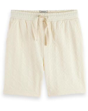 Scotch & Soda Jacquard Regular Fit Terry Shorts - Natural