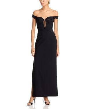BCBGMAXAZRIA Sunni Off-The-Shoulder Bodice Cutout Gown - Black