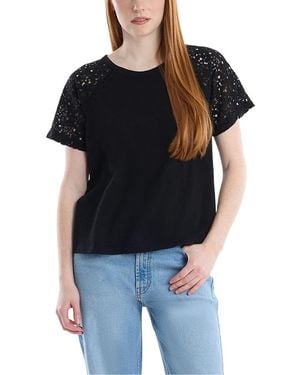 Wilt Clothing Lace Raglan Sleeve Tee - Black