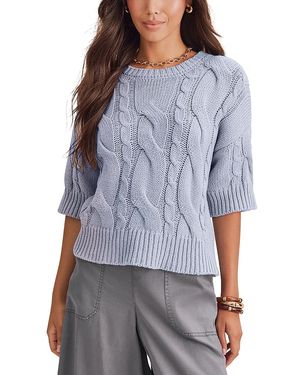 Splendid Rhiannon Cable Knit Sweater - Blue