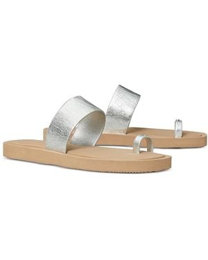 Tory Burch Toe Ring Flip Flop Sandals - White