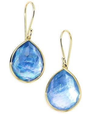 Ippolita 18K Rock Candy Lapis Triplet Drop Earrings - Blue