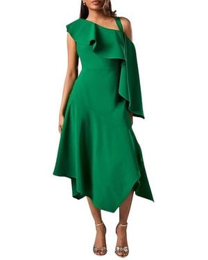 sachin and babi light blue dress Green Coast Twist Front Wrap Skirt Crepe Midi Wedding Guest Dress main image 0