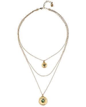 Uno De 50 Triple Necklace Plated - White
