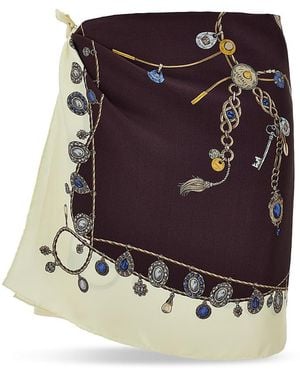Versace Stolen Jewels Silk Skirt - Purple