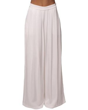 JLUXLABEL Clara Wide Leg Pleated Pants - White