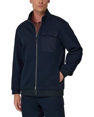 BOGGI Cotton Blend Scuba B Tech Full-Zip Sweatshirt - Blue