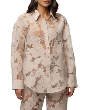 JLUXLABEL Organza Floral Blouse - Brown