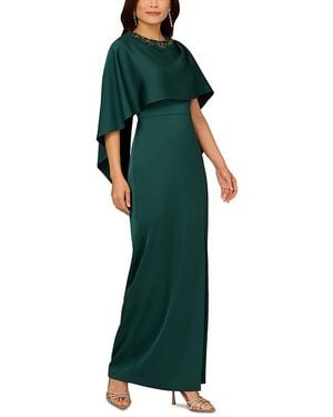 Aidan Mattox Cape Column Dress - Green