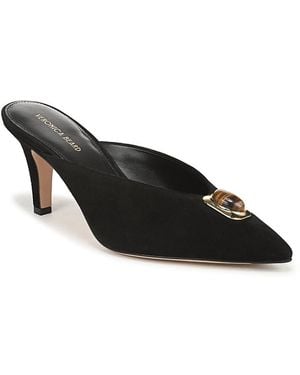 Veronica Beard Rochelle Cabochon Suede High Heel Mules - Black
