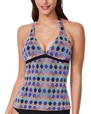 Gottex Retro Riviera Halter Tankini Top - Blue