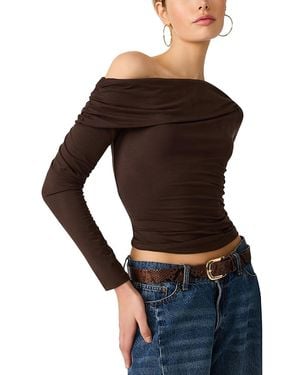 Steve Madden Ryder Off Shoulder Knit Top - Black