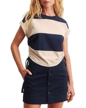 Sanctuary All Day Ruched Rugby Tee - Blue