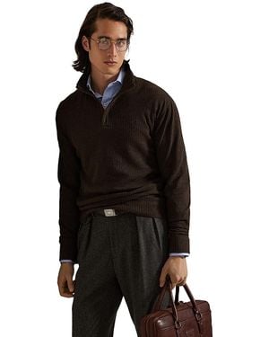 Polo Ralph Lauren Houndstooth Luxury Jersey Pullover - Black