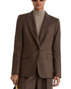 Reiss Petite Derby Wool Blend One Button Blazer - Brown