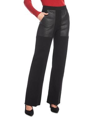 Karen Kane Contrast Pocket Wide Leg Pants - Black