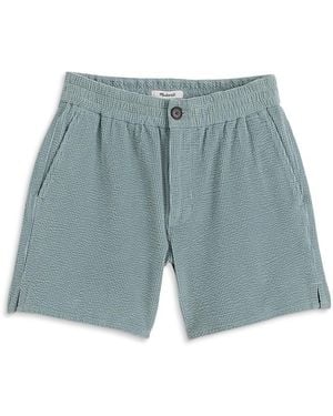 Madewell Everywhere Cotton Stretch Seersucker Shorts - Blue