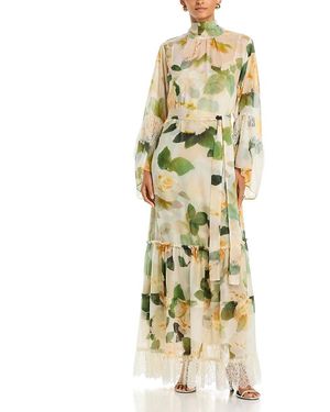 Emanuel Ungaro Jess Floral Tie Waist Dress - Metallic