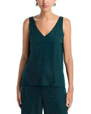 Emanuel Ungaro Rosie Silk Blend Embellished Top - Blue