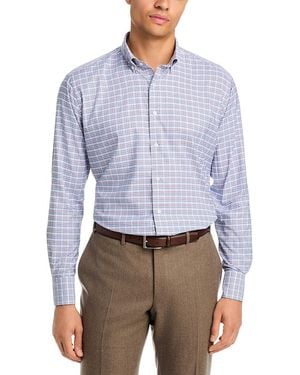 Peter Millar Wayne Performance Twill Classic Fit Sport Shirt - Blue