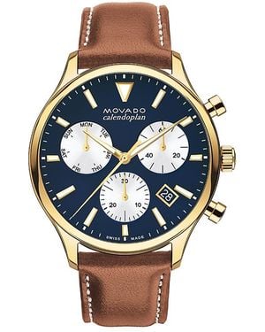 Movado Calendoplan Chronograph, 43Mm - Blue
