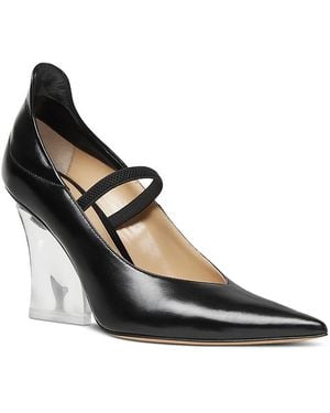 Fendi Transparent Heel Pointed Toe Pumps - Black