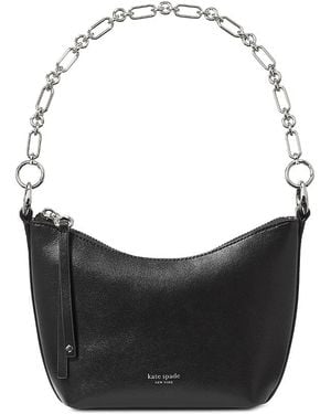 Kate Spade Halo Mini Chain Leather Shoulder Bag - Black