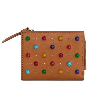 Rebecca Minkoff Megan Slim Studded Leather Wallet - Brown
