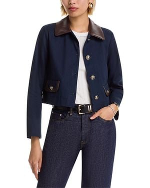 French Connection Contrast Trim Boxy Jacket - Blue