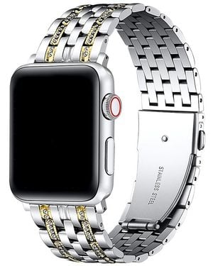 The Posh Tech Remy Rhinestone Stainless Steel Band For Apple Watch - Black