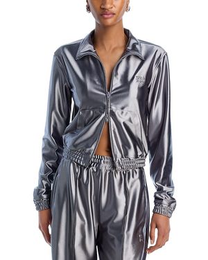 T By Alexander Wang Alexanderwang. T Metallic Zip Front Track Jacket - Blue