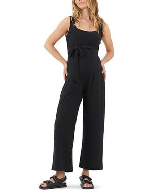 Ripe Maternity Bobby Rib Relaxed Jumpsuit - Black