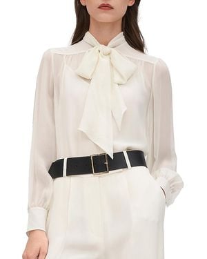 LILYSILK Bow Tie Silk Jasmine Blouse - Natural