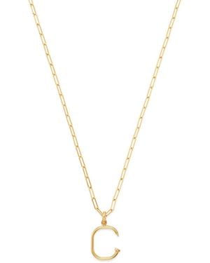 Zoe Lev 14K Large Nail Initial Necklace, 18 - Metallic
