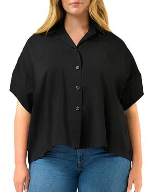 Estelle Lela Button Front Top - Black