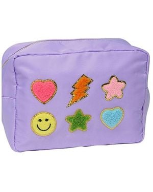Malibu Sugar Nylon Pouch With Assorted Patches - Purple