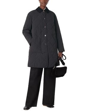 Whistles Quilted Cord Collar Coat - Black