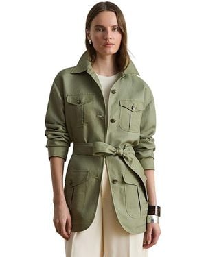 Ralph Lauren Linen Blend Twill Field Jacket - Green