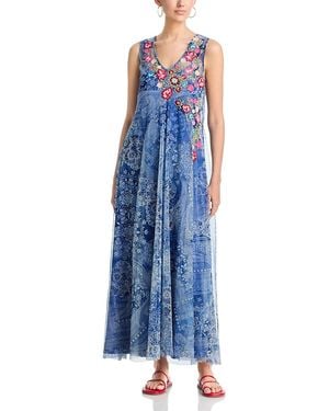 Johnny Was Odalys Mesh Dress - Blue