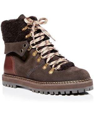 See By Chloé Eileen Walk Lace Up Hiker Boots - Brown
