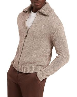 Ted Baker Varink Funnel Neck Zip Sweater - Brown